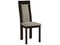 Lot De 6 Chaises BELINDA - Hêtre Et Tissu - Coloris : Noyer Et Beige -Mobilia Boutique chaise 514185