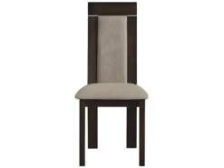 Lot De 6 Chaises BELINDA - Hêtre Et Tissu - Coloris : Noyer Et Beige -Mobilia Boutique chaise 514189