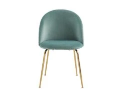 Lot De 2 Chaises - Velours Et Métal Doré - Vert Sauge - MELBOURNE -Mobilia Boutique chaise 6602809