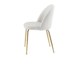 Lot De 2 Chaises - Tissu Bouclette Et Métal Doré - Blanc - MELBOURNE 19 Lot De 2 Chaises - Tissu Bouclette Et Métal Doré - Blanc - MELBOURNE -Mobilia Boutique chaise 6603073