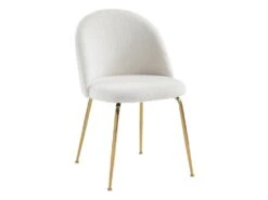 Lot De 2 Chaises - Tissu Bouclette Et Métal Doré - Blanc - MELBOURNE 15 Lot De 2 Chaises - Tissu Bouclette Et Métal Doré - Blanc - MELBOURNE -Mobilia Boutique chaise 6603079