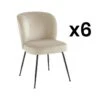 Lot De 6 Chaises En Velours Et Métal - Beige - POLPONA De Pascal MORABITO -Mobilia Boutique chaise 6840285
