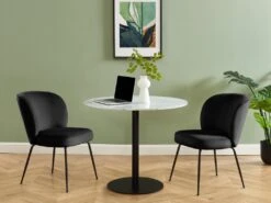 Lot De 2 Chaises En Velours Et Métal - Noir - POLPONA De Pascal MORABITO -Mobilia Boutique chaise 6841203