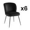 Lot De 6 Chaises En Velours Et Métal - Noir - POLPONA De Pascal MORABITO -Mobilia Boutique chaise 6841997