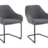 Lot De 2 Chaises Avec Accoudoirs En Tissu Et Métal - Gris - WAFA De Pascal MORABITO -Mobilia Boutique chaise 6919443