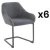 Lot De 6 Chaises Avec Accoudoirs En Tissu Et Métal - Gris - WAFA De Pascal MORABITO 1 Lot De 6 Chaises Avec Accoudoirs En Tissu Et Métal - Gris - WAFA De Pascal MORABITO -Mobilia Boutique chaise 6929329