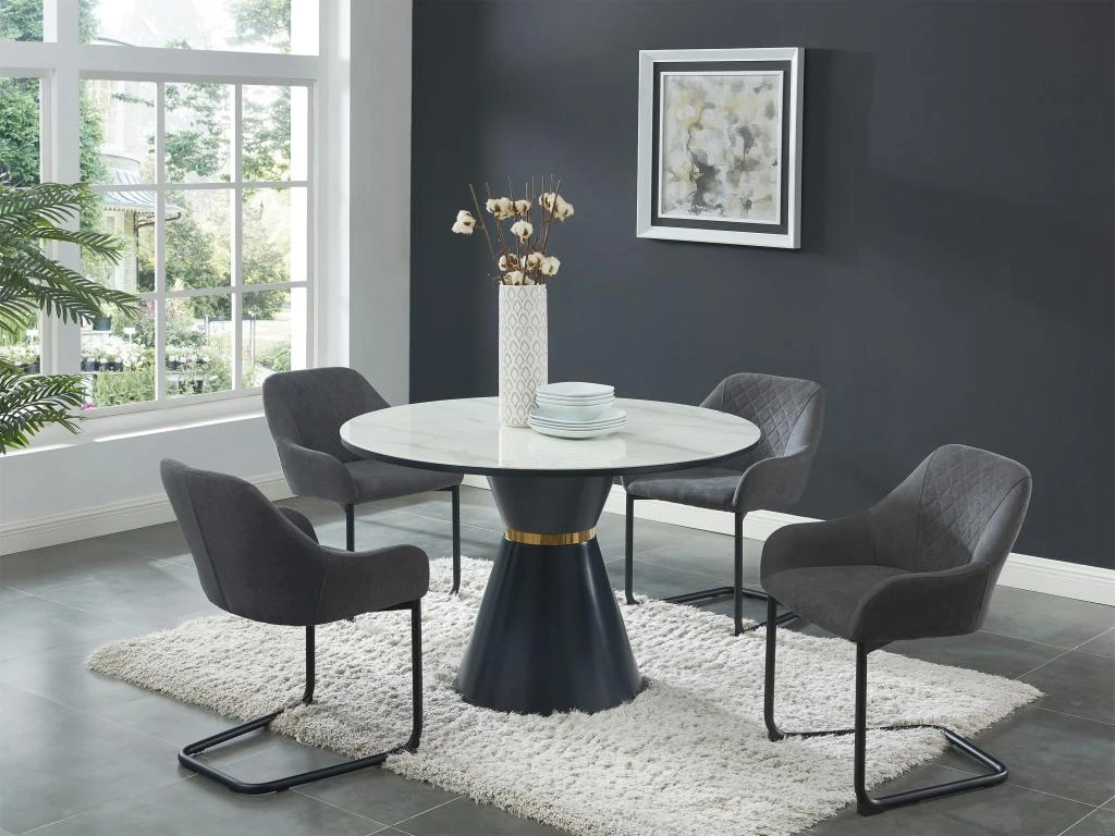 Lot De 6 Chaises Avec Accoudoirs En Tissu Et Métal - Gris - WAFA De Pascal MORABITO 4 Lot De 6 Chaises Avec Accoudoirs En Tissu Et Métal - Gris - WAFA De Pascal MORABITO – Image 2