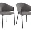 Lot De 2 Chaises Avec Accoudoirs En Tissu Et Métal - Gris - ORDIDA De Pascal MORABITO 2 Lot De 2 Chaises Avec Accoudoirs En Tissu Et Métal - Gris - ORDIDA De Pascal MORABITO -Mobilia Boutique chaise 6945185
