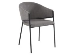Lot De 2 Chaises Avec Accoudoirs En Tissu Et Métal - Gris - ORDIDA De Pascal MORABITO -Mobilia Boutique chaise 6945227