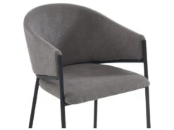 Lot De 6 Chaises Avec Accoudoirs En Tissu Et Métal - Gris - ORDIDA De Pascal MORABITO -Mobilia Boutique chaise 6947769
