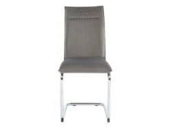 Lot De 2 Chaises En Velours Et Métal Chromé - Gris - OMANIANE -Mobilia Boutique chaise 6950927