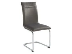 Lot De 2 Chaises En Velours Et Métal Chromé - Gris - OMANIANE -Mobilia Boutique chaise 6950939