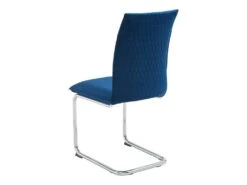 Lot De 2 Chaises En Velours Et Métal Chromé - Bleu - OMANIANE -Mobilia Boutique chaise 7002553