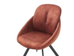 Lot De 2 Chaises Avec Accoudoirs En Velours Et Métal - Terracotta - BUSSELTON -Mobilia Boutique chaise 7313835