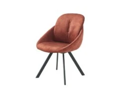 Lot De 2 Chaises Avec Accoudoirs En Velours Et Métal - Terracotta - BUSSELTON -Mobilia Boutique chaise 7313837