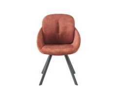 Lot De 2 Chaises Avec Accoudoirs En Velours Et Métal - Terracotta - BUSSELTON -Mobilia Boutique chaise 7313849