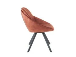 Lot De 2 Chaises Avec Accoudoirs En Velours Et Métal - Terracotta - BUSSELTON -Mobilia Boutique chaise 7313857