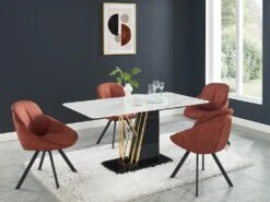 Lot De 2 Chaises Avec Accoudoirs En Velours Et Métal - Terracotta - BUSSELTON -Mobilia Boutique chaise 7313859