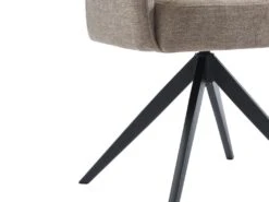 Chaise Pivotante Avec Accoudoirs En Tissu Et Métal - Taupe - KONYA -Mobilia Boutique chaise 7326707