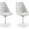 Lot De 2 Chaises En Polypropylène, Tissu Et Métal - Blanc - XAFY -Mobilia Boutique chaise 8121115