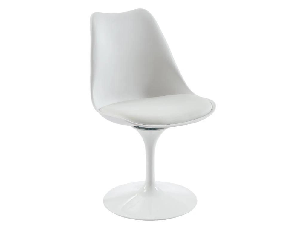Lot De 6 Chaises En Polypropylène, Tissu Et Métal - Blanc - XAFY 6 Lot De 6 Chaises En Polypropylène, Tissu Et Métal - Blanc - XAFY – Image 4