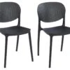 Lot De 2 Chaises Empilables En Polypropylène - Noir - CARETANE -Mobilia Boutique chaise 8123013