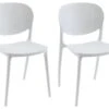Lot De 2 Chaises Empilables En Polypropylène - Blanc - CARETANE -Mobilia Boutique chaise 8123031