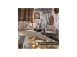 Chaise Avec Accoudoirs - Tissu Et Métal Effet Bois - Crème - ELEANA -Mobilia Boutique chaise 8739845