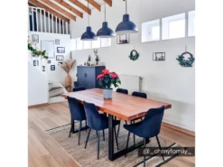 Lot De 2 Chaises - Velours Et Métal Noir - Bleu Nuit - MASURIE -Mobilia Boutique chaise 8739851