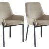 Lot De 2 Chaises Avec Accoudoirs En Velours Et Métal - Beige - CAROLONA De Pascal MORABITO -Mobilia Boutique chaise 8740707