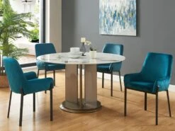 Lot De 2 Chaises Avec Accoudoirs En Velours Et Métal - Bleu - CAROLONA De Pascal MORABITO -Mobilia Boutique chaise 8741601