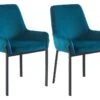 Lot De 2 Chaises Avec Accoudoirs En Velours Et Métal - Bleu - CAROLONA De Pascal MORABITO -Mobilia Boutique chaise 8741611