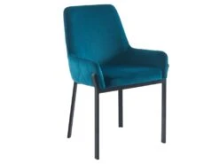 Lot De 6 Chaises Avec Accoudoirs En Velours Et Métal - Bleu - CAROLONA De Pascal MORABITO -Mobilia Boutique chaise 8741641