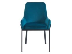 Lot De 6 Chaises Avec Accoudoirs En Velours Et Métal - Bleu - CAROLONA De Pascal MORABITO -Mobilia Boutique chaise 8741645