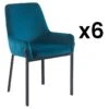 Lot De 6 Chaises Avec Accoudoirs En Velours Et Métal - Bleu - CAROLONA De Pascal MORABITO -Mobilia Boutique chaise 8741653