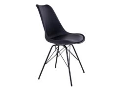 HAGA - Lot De 4 Chaises Noires Avec Piétement Métallique -Mobilia Boutique chaise 8935555