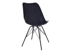 HAGA - Lot De 4 Chaises Noires Avec Piétement Métallique -Mobilia Boutique chaise 8935557