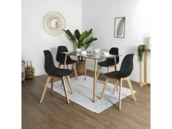 MELYA - Lot De 4 Chaises Scandinaves Noires -Mobilia Boutique chaise 8935777