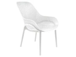 MONICA - Lot De 4 Fauteuils Coque Plastique Blanche -Mobilia Boutique chaise 8936057