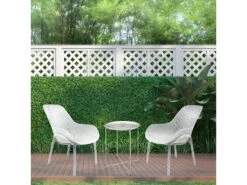 MONICA - Lot De 4 Fauteuils Coque Plastique Blanche -Mobilia Boutique chaise 8936061