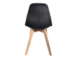 STYGN - Lot De 6 Chaises Avec Maille Noire Fils Argentés -Mobilia Boutique chaise 8936573