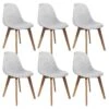 STYGN - Lot De 6 Chaises Avec Maille Grise -Mobilia Boutique chaise 8936681