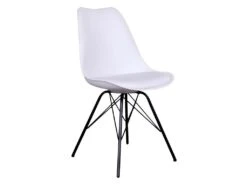 HAGA - Lot De 2 Chaises Blanches Avec Piétement Métallique -Mobilia Boutique chaise 8936879