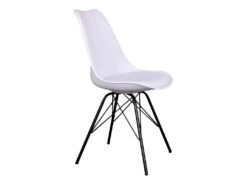 HAGA - Lot De 2 Chaises Blanches Avec Piétement Métallique -Mobilia Boutique chaise 8936883