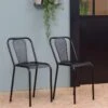 Chaise Perforée En Métal Noir Julien (lot De 2) -Mobilia Boutique chaise 8936993