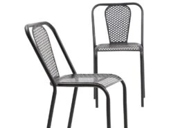 Chaise Perforée En Métal Noir Julien (lot De 2) -Mobilia Boutique chaise 8936995