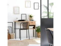 Chaise Perforée En Métal Noir Julien (lot De 2) -Mobilia Boutique chaise 8936999