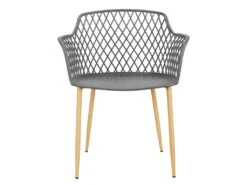 TRESSIE - Lot De 4 Fauteuils Gris Pieds Effet Bois Verni -Mobilia Boutique chaise 8937307