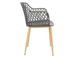 TRESSIE - Lot De 4 Fauteuils Gris Pieds Effet Bois Verni -Mobilia Boutique chaise 8937309