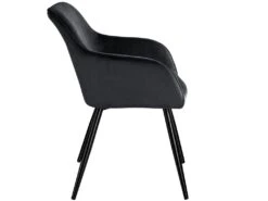 Lot De 6 Chaises Pieds Noir Siège De Salon Cuisine Salle à Manger Design élégant Velours Noir 08_0000021 -Mobilia Boutique chaise 8938355